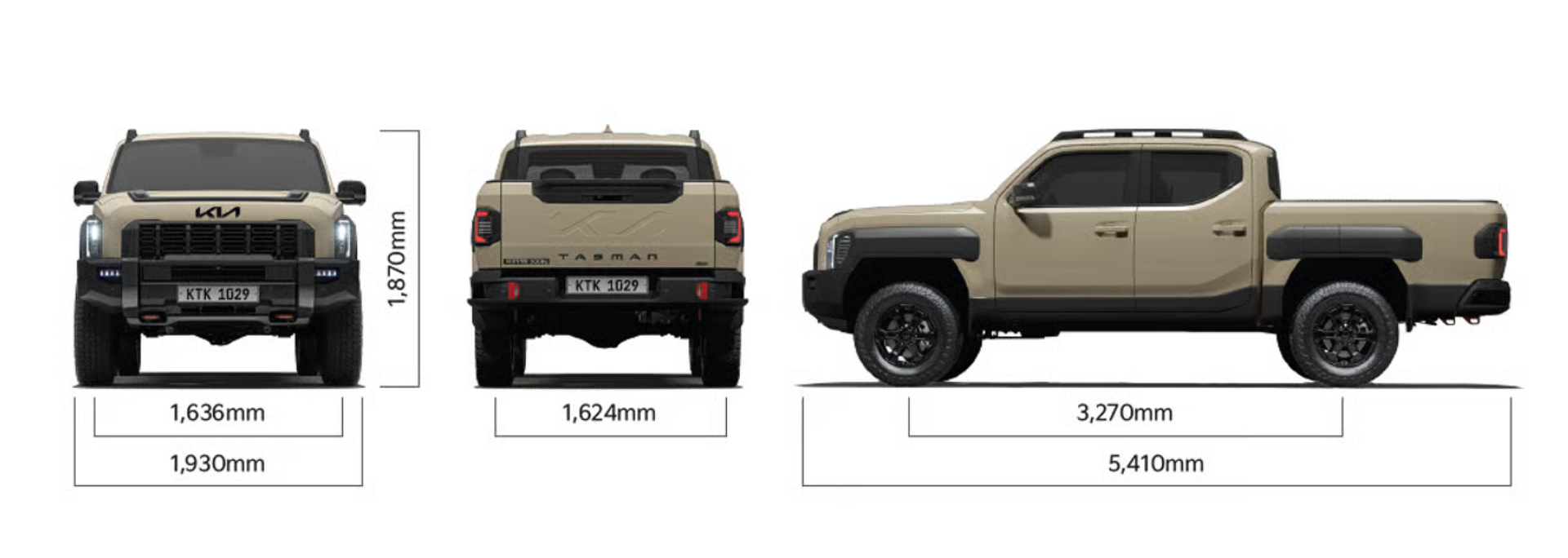 KIA Tasman розміри
